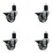 Service Caster 3'' Semi Steel Swivel 1-3/4'' Expanding Stem Caster Set with Brake, 4PK SCC-EX20S314-SSS-PLB-134-4 - alternate 1